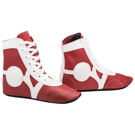 Купить Обувь для самбо SM-0102, кожа, красный Rusco в Новоуральске 