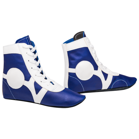 Купить Обувь для самбо SM-0102, кожа, синий Rusco в Новоуральске 